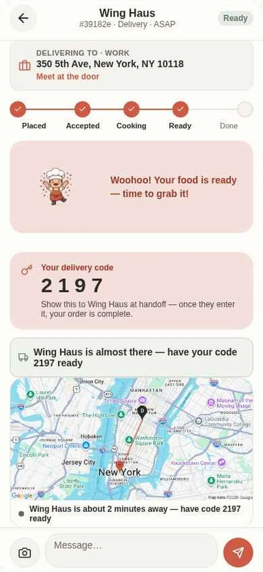 Live delivery map